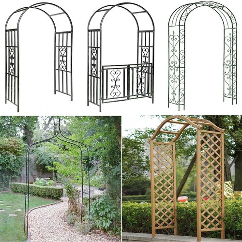 Metal wooden garden arch - garden, rose