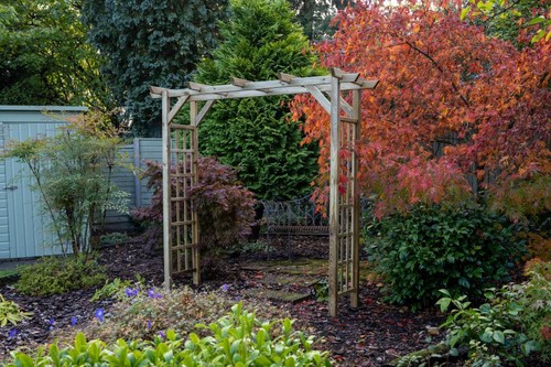 Wooden garden arch - wooden, flat